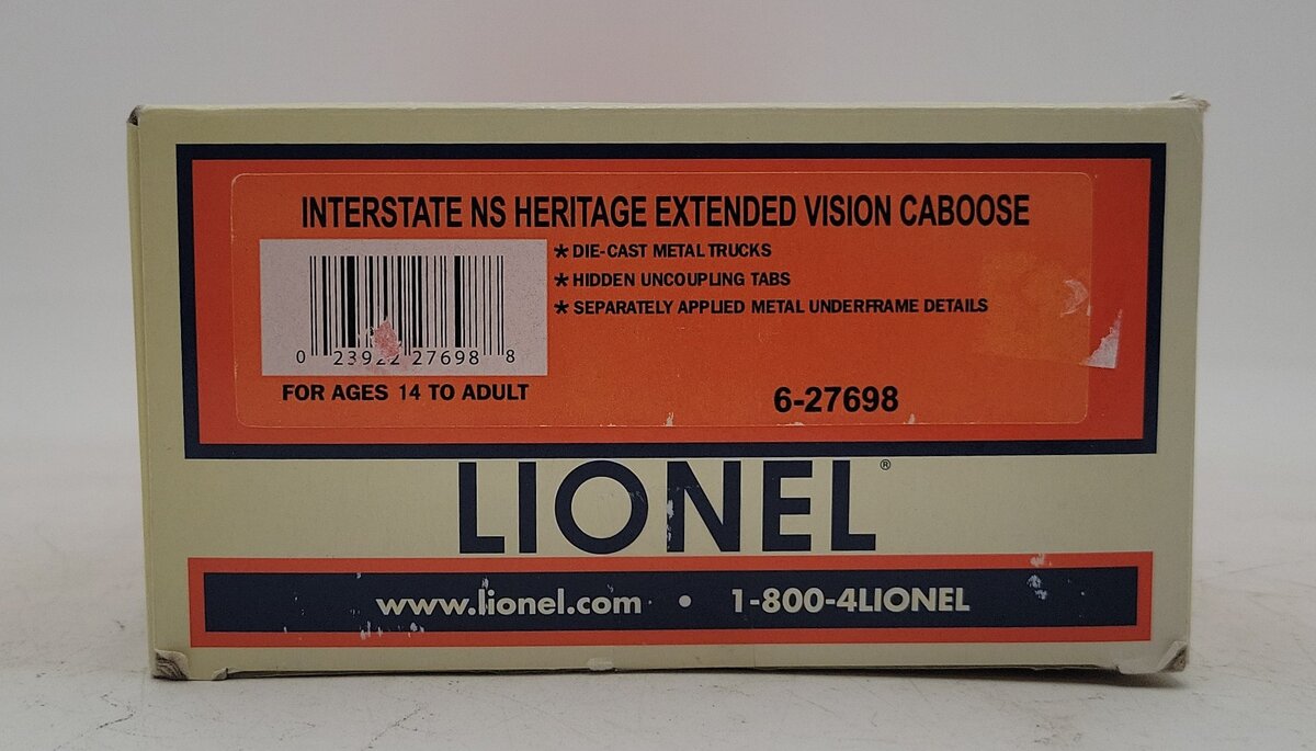 Lionel 6-27698 O Gauge NS Heritage Interstate Extended Vision Caboose #8105 LN/Box