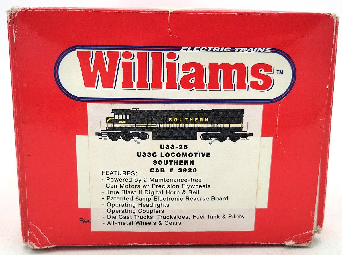 Williams U33-26 Southern U33C Powered Diesel Loco. EX/Box
