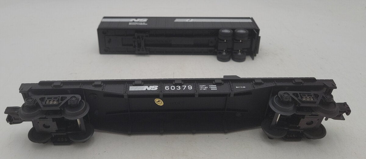 MTH 30-76181 O Gauge Norfolk Southern Flat Car w/ Trailer EX/Box