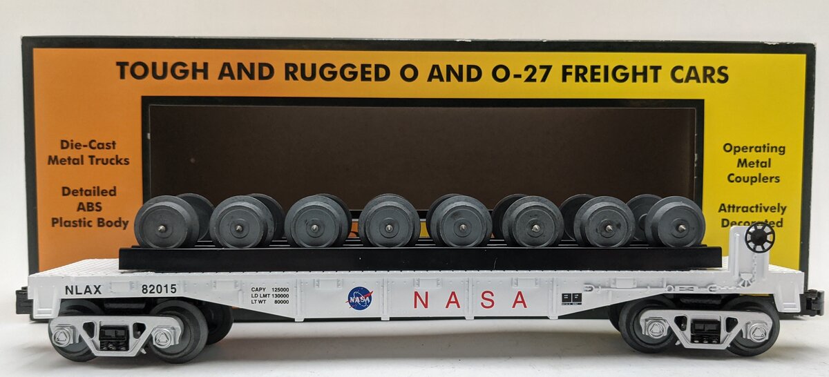 MTH 30-76620 O NASA RailKing Flat Car with Wheel Set #82015 LN/Box