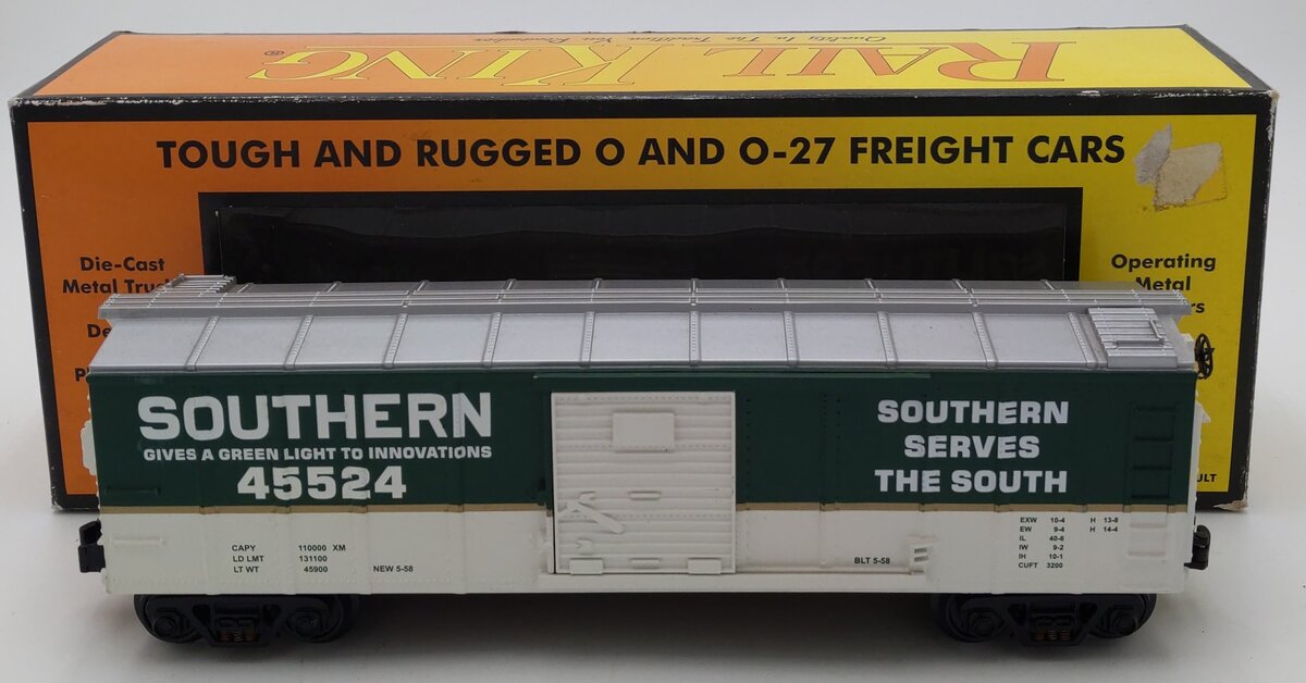 MTH 30-74072 O Gauge Southern Box Car #45524 LN/Box