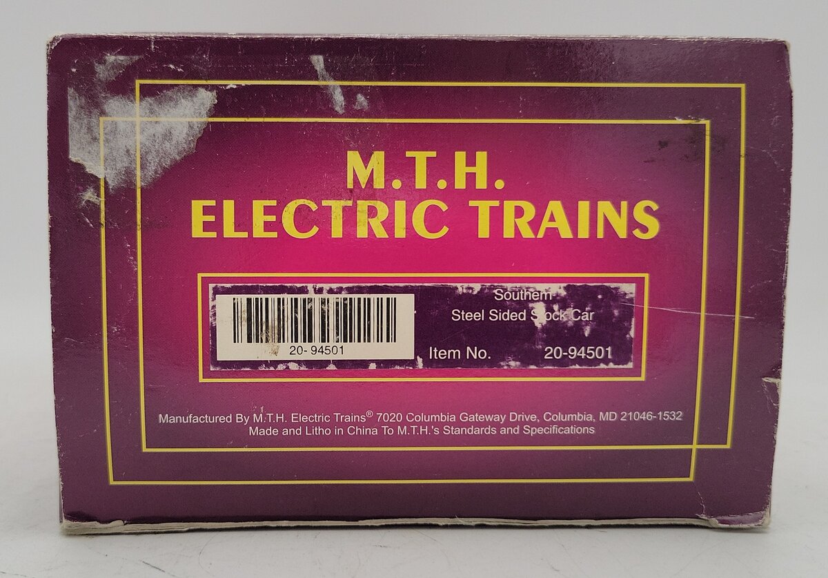 MTH 20-94501 O Gauge Southern Stock Car #45778 EX/Box