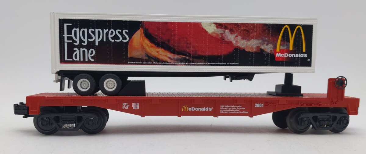 MTH 30-7696 O Gauge McDonald's Flatcar w/Trailer EX/Box