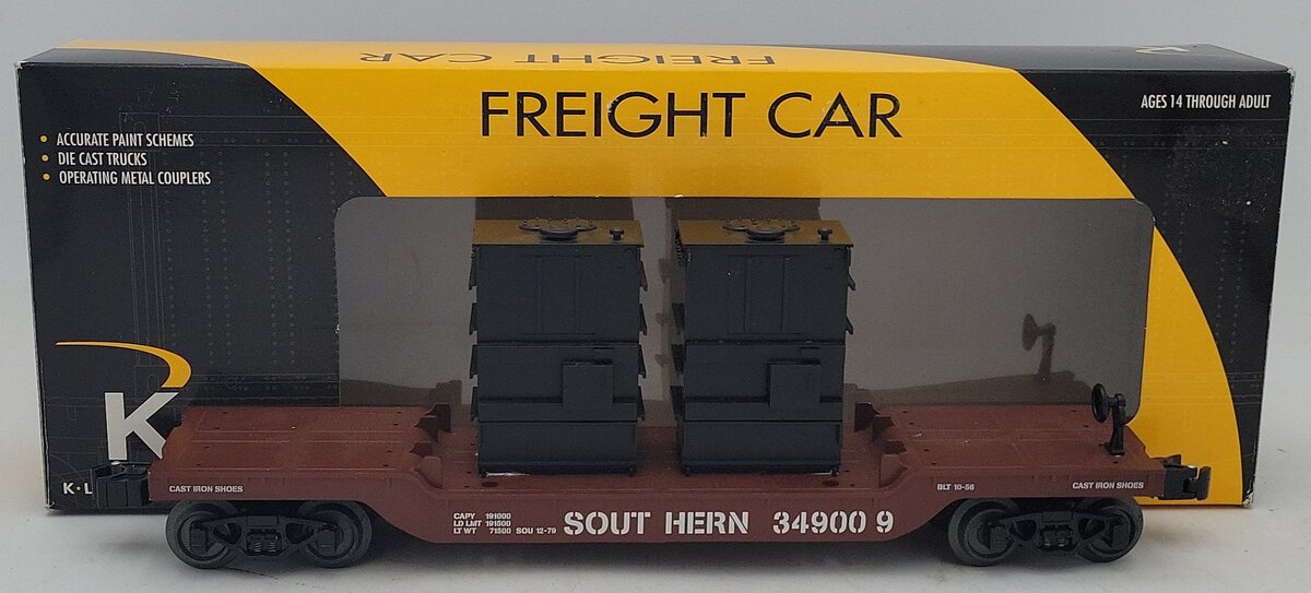 Lionel 6-21635 O Southern Depressed Center Flatcar with 2 Transformers EX/Box