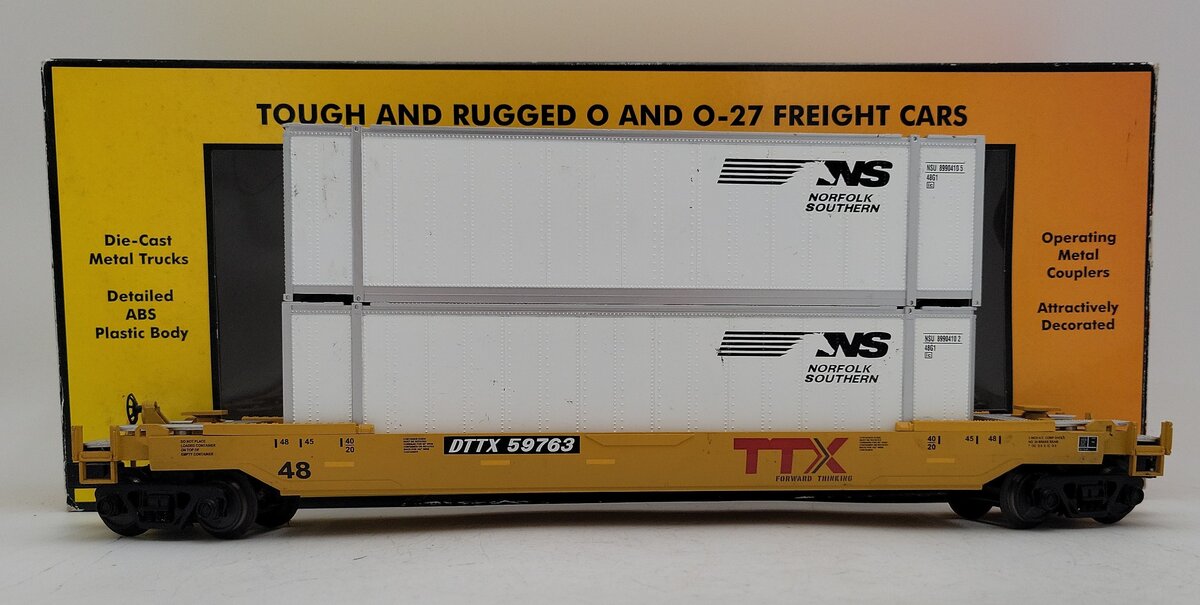 MTH 30-76397 Norfolk Southern Husky Stack Car #DTTX 59763 VG/Box