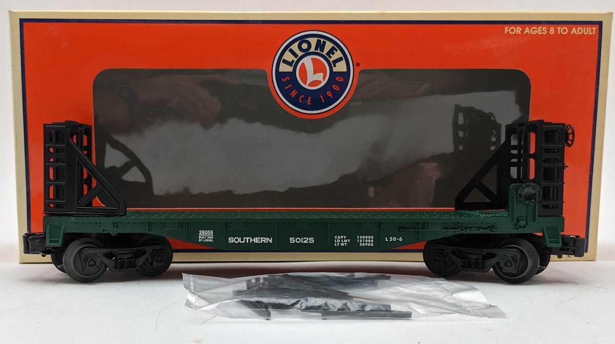 Lionel 6-26056 Southern Flatcar with Bulkheads & Stakes EX/Box