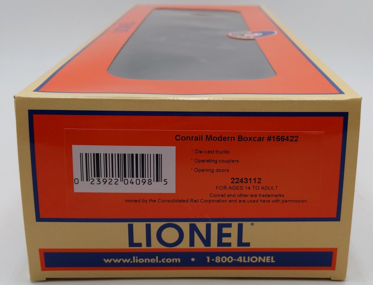 Lionel 2243112 O Conrail Standard Modern Boxcar #166422 LN/Box