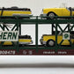 MTH 30-76140 O Gauge Southern Auto Carrier with 4 1955 Pontiacs LN/Box