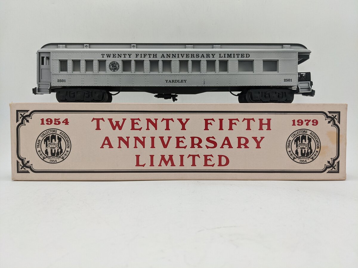 Williams 2501 O Gauge TCA 25th Anniversary "Yardley" Observation Car VG/Box