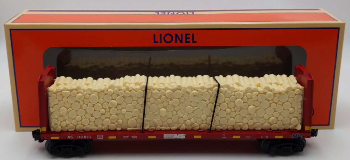Lionel 2043112 O Norfolk Southern Standard Bulkhead Flat Car #118033 LN/Box