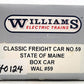 Williams WAL59 O Gauge State of Maine Boxcar #9709 LN/Box