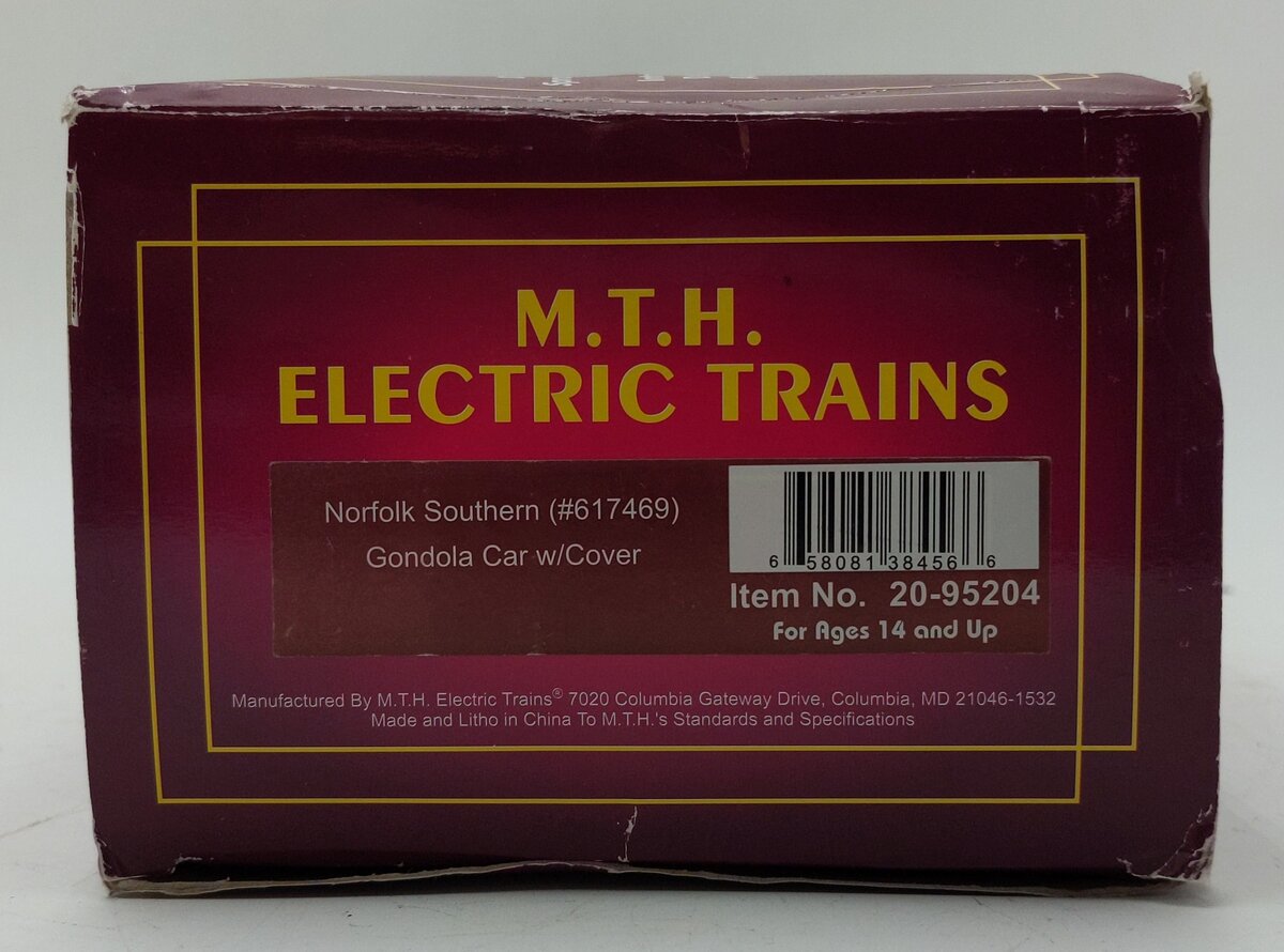 MTH 20-95204 O Norfolk Southern Premier Gondola Car with Cover #617469 EX/Box