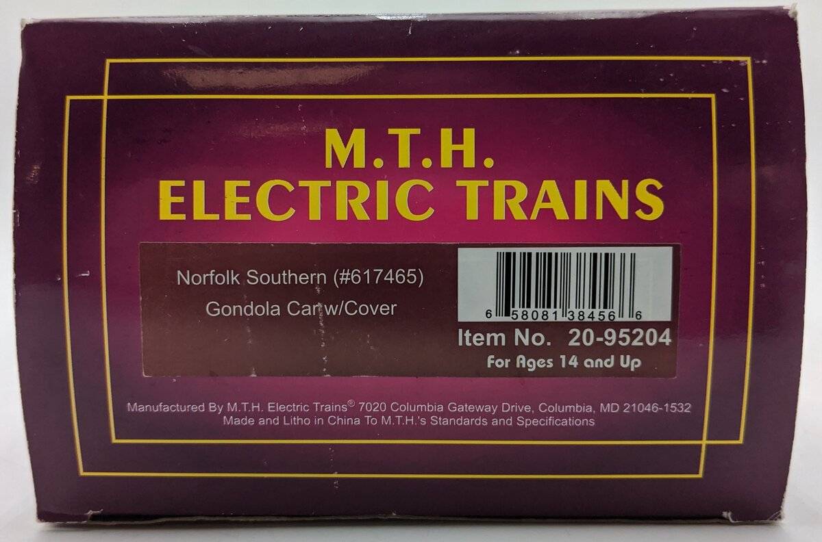 MTH 20-95204 O Norfolk Southern Premier Gondola Car with Cover #617465 EX/Box