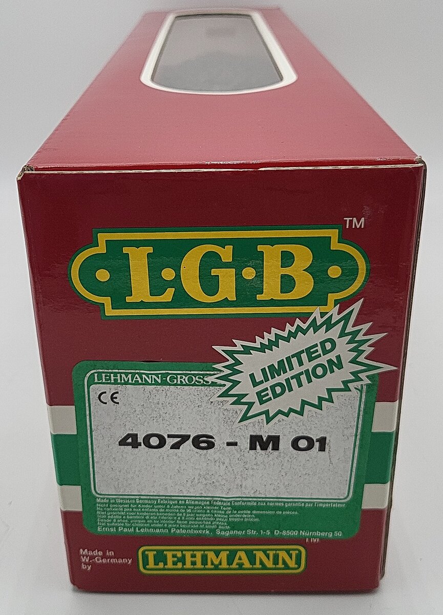 LGB 4076-M01 G Scale Burlington Hopper with Coal Load #163210 EX/Box