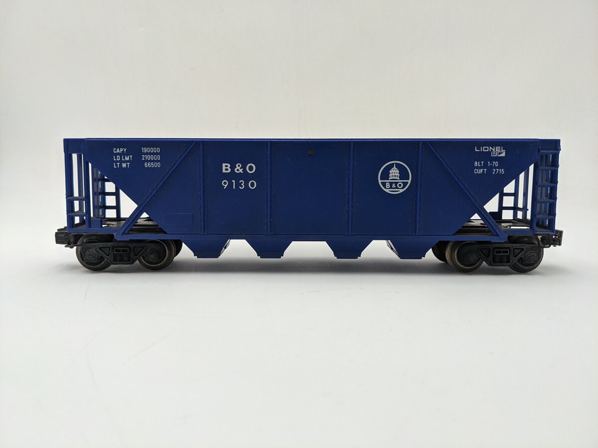 Lionel 6-9130 O Gauge Baltimore & Ohio Blue Quad Hopper Car VG