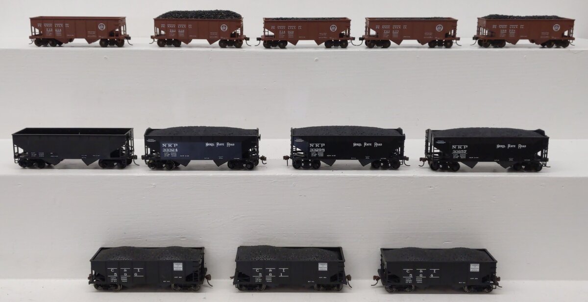 Bowser & Other HO Scale Assorted Hopper Cars: 33324, 33298, 33157, 596, 561 [12] VG