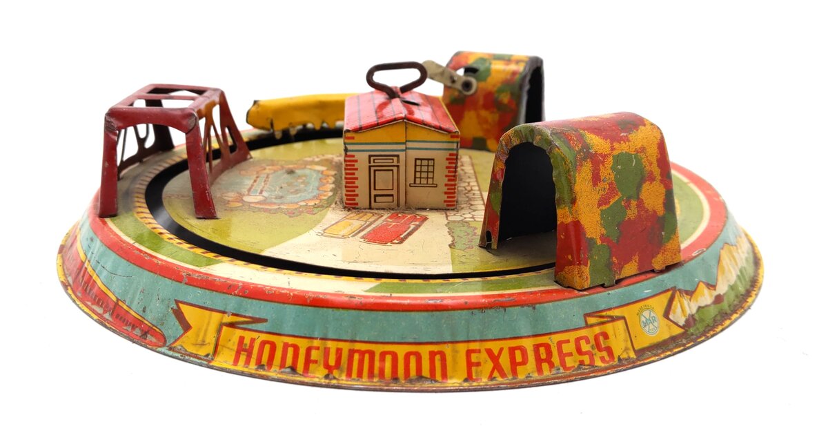 Marx Vintage Honeymoon Express Tin Litho Wind-Up Train Toy