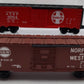 Lionel O Gauge MPC Southern, B&O, Santa Fe, and Norfolk & Western Boxcars [4] VG