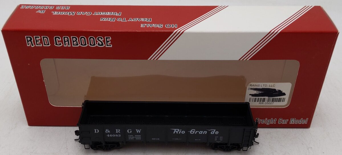 Red Caboose RR35007-15 HO Scale D&RGW Drop Bottom Gondola #46083 EX/Box