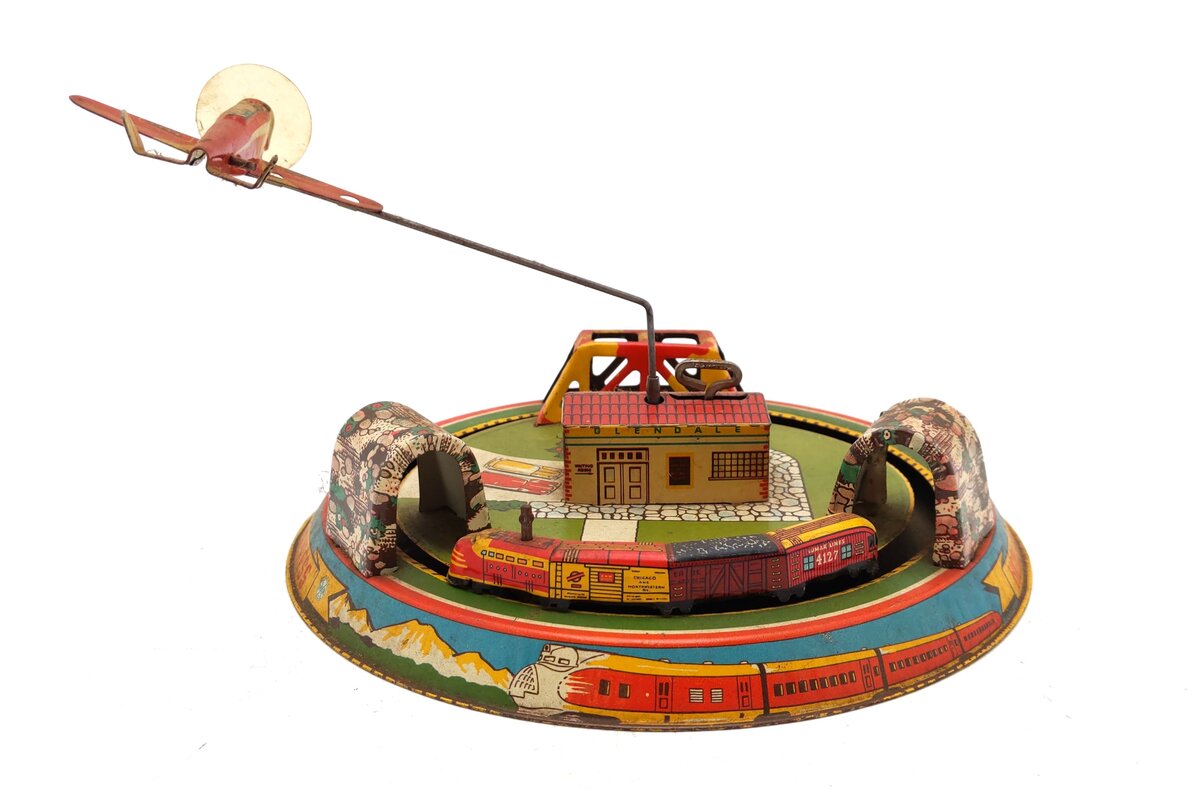 Marx Vintage Tin Litho "Honeymoon Express" Wind-up Toy