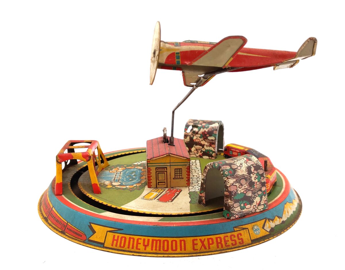 Marx Vintage Tin Litho "Honeymoon Express" Wind-up Toy