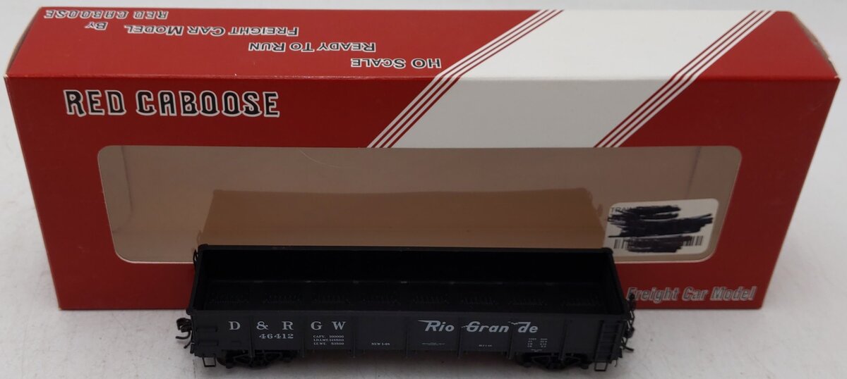 Red Caboose RR35007-23 HO Scale D&RGW Drop Bottom Gondola #46412 EX/Box