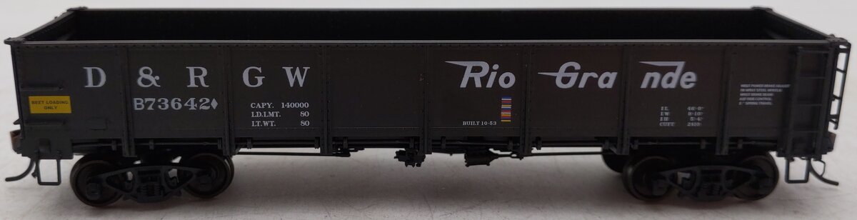 Red Caboose 35018-9 HO Scale D&RGW Steel Side Gondola #73642 EX/Box