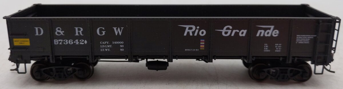 Red Caboose 35018-9 HO Scale D&RGW Steel Side Gondola #73642 EX/Box