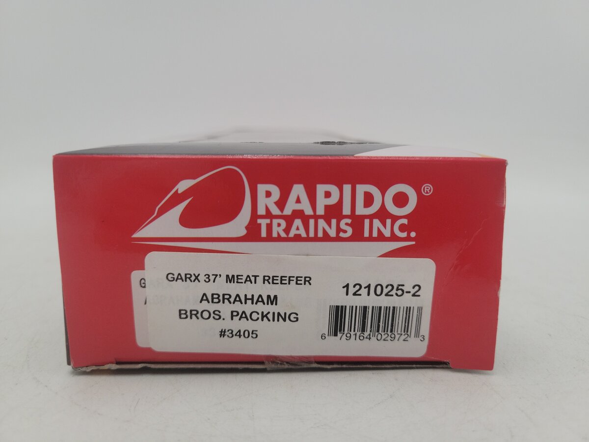 Rapido Trains 121025-2 HO Scale "Abraham Bros Packing" Meat Reefer Car #3405 EX/Box