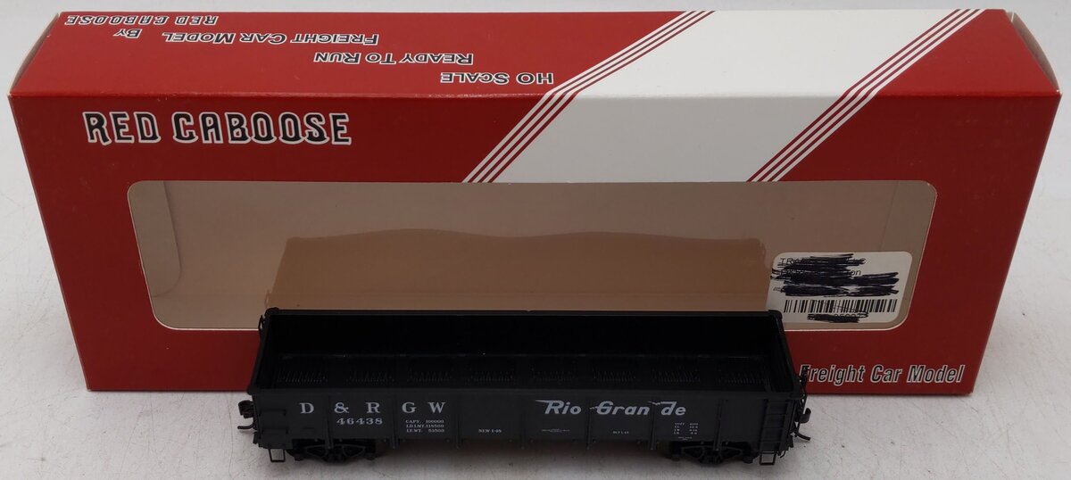 Red Caboose RR35007-24 HO Scale D&RGW Drop Bottom Gondola #46438 EX/Box