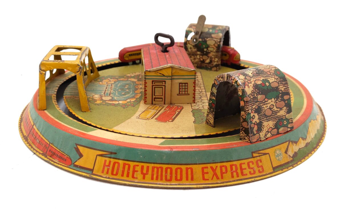 Marx Vintage Tin Litho "Honeymoon Express" Wind-up Toy