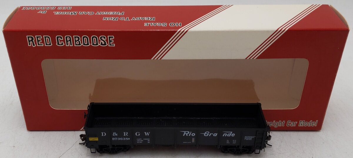 Red Caboose 35018-8 HO Scale D&RGW Steel Side Gondola #73638 EX/Box