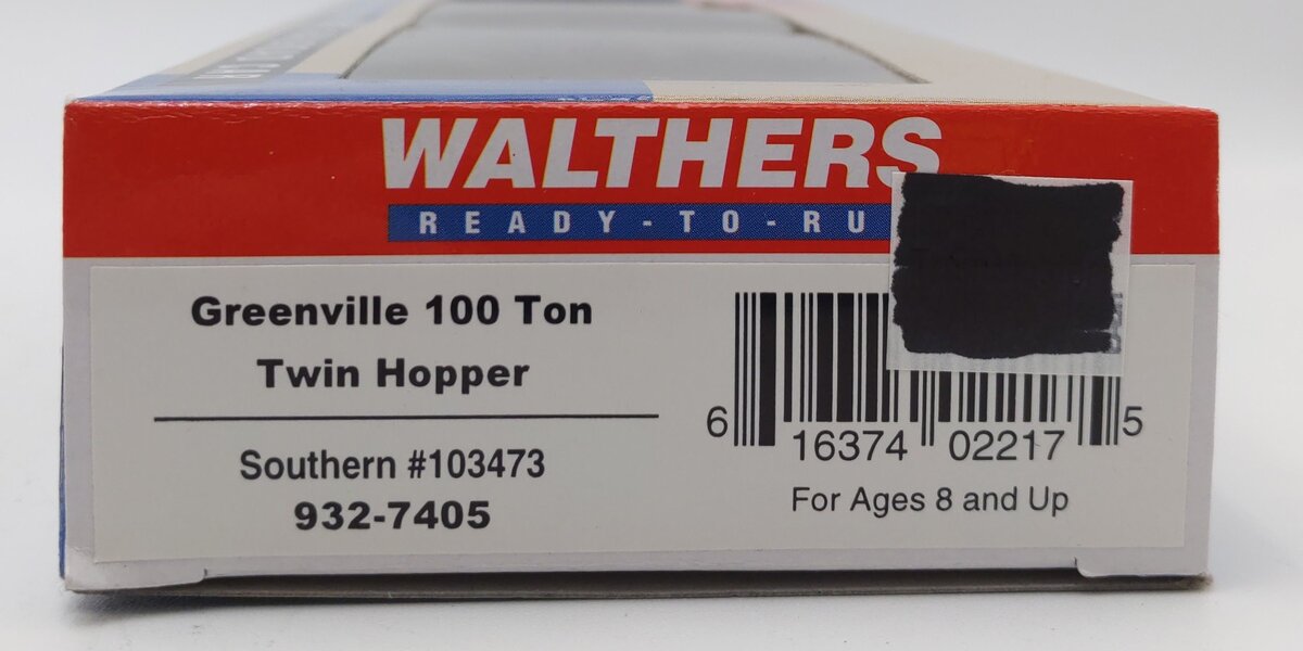Walthers 932-7405 HO Scale Southern Greenville 100T Twin Hopper #103473 LN/Box