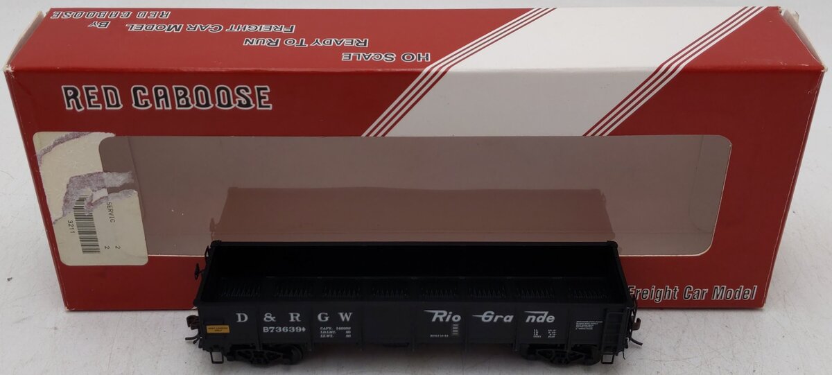Red Caboose 35018-19 HO Scale D&RGW Steel Side Gondola #73639 EX/Box