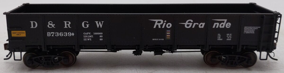 Red Caboose 35018-19 HO Scale D&RGW Steel Side Gondola #73639 EX/Box