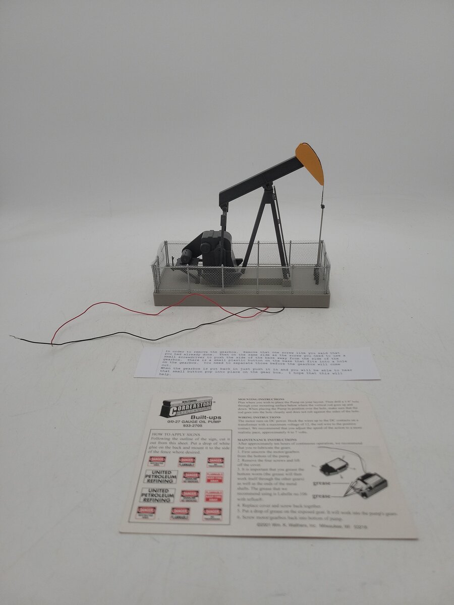 Walthers 933-2705 O And O27 Scale Custom Built-Ups Operating Oil Pump EX/Box