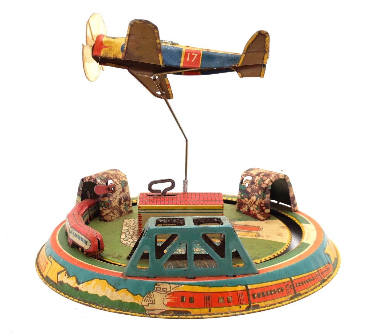 Marx Vintage Tin Litho "Honeymoon Express" Wind-up Toy