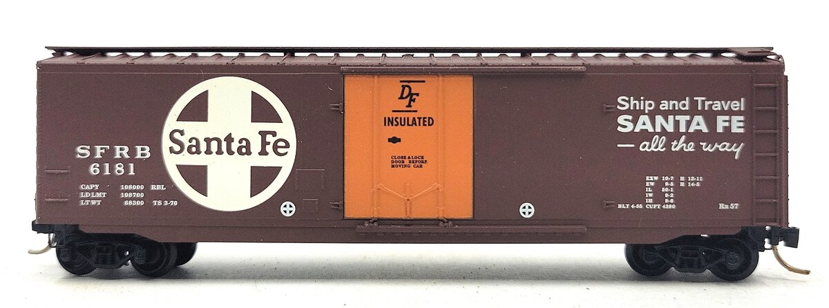 Micro-Trains 32050/4 N Scale Santa Fe 50' Standard Plug Door Boxcar #6181 EX/Box