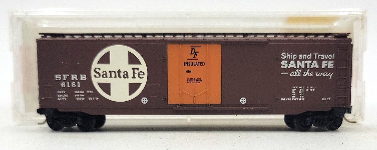 Micro-Trains 32050/4 N Scale Santa Fe 50' Standard Plug Door Boxcar #6181 EX/Box
