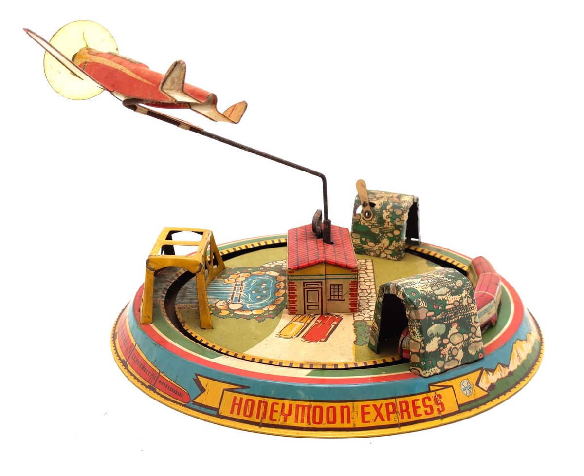 Marx Vintage Tin Litho "Honeymoon Express" Wind-up Toy