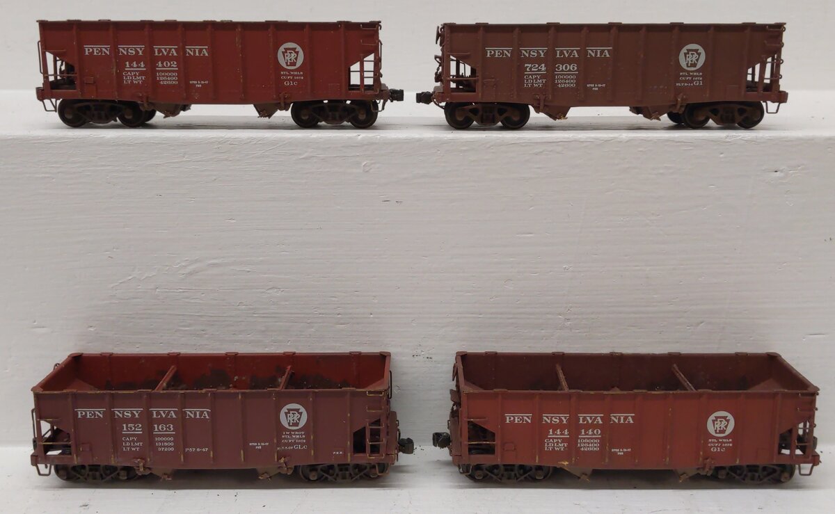 HO Scale BRASS CUSTOM Assorted Hopper Cars: 144140, 144402, 152163, 724306 [4]