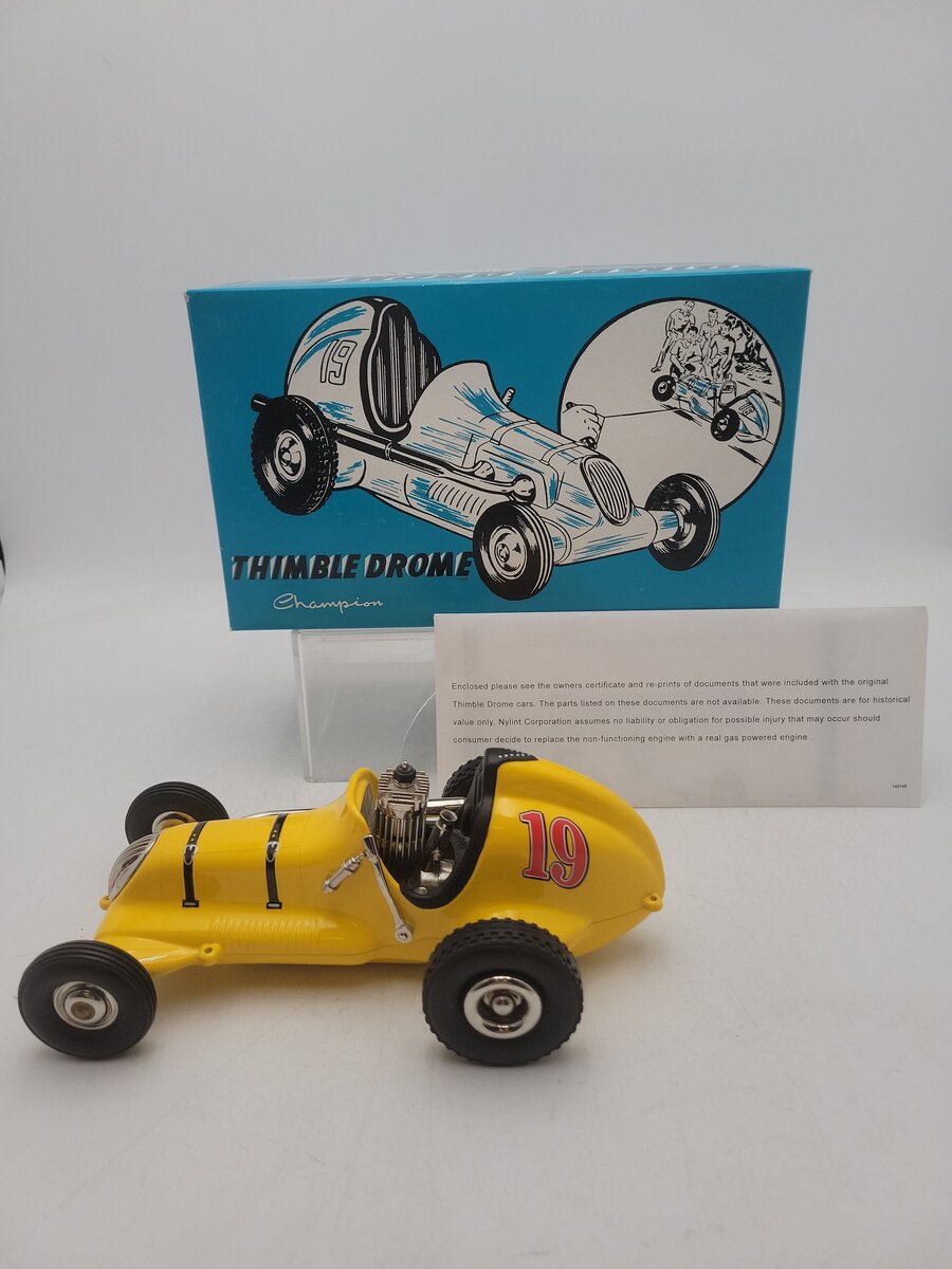 Nylint 0370 Vintage Yellow Thimble Drome Champion Tether Car Road #19 Limited Ed EX/Box