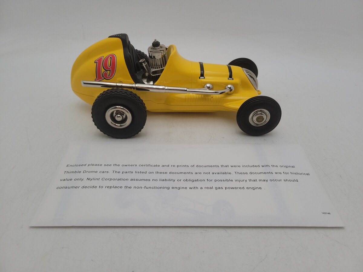 Nylint 0370 Vintage Yellow Thimble Drome Champion Tether Car Road #19 Limited Ed EX/Box