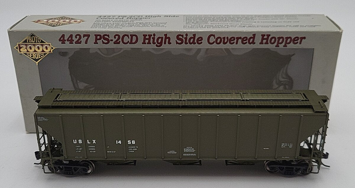 Proto 2000 23377 HO USLX PS-2CD High Side Covered Hopper #1456 LN/Box