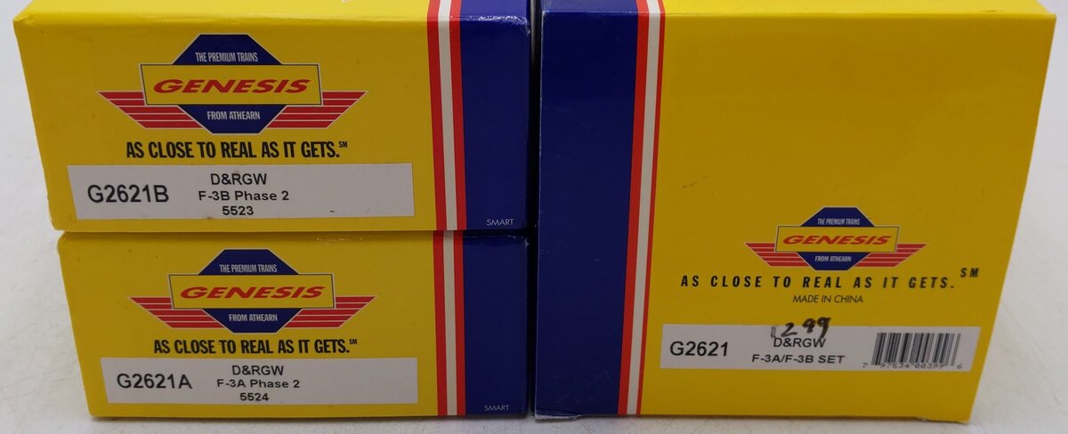 Athearn G2621 HO Scale Denver & Rio Grande Western EMD F3 AB Diesel Set EX/Box
