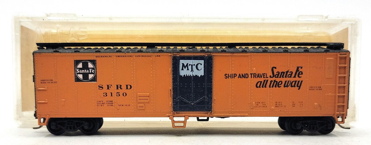 Atlas 3667 N Scale Santa Fe 50' Reefer #3150 EX/Box