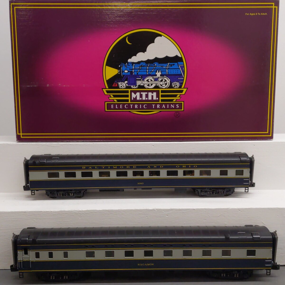 MTH 20-66097 O B&O 70' Streamlined Sleeper/Diner Passenger Car Set (Set of 2) LN/Box