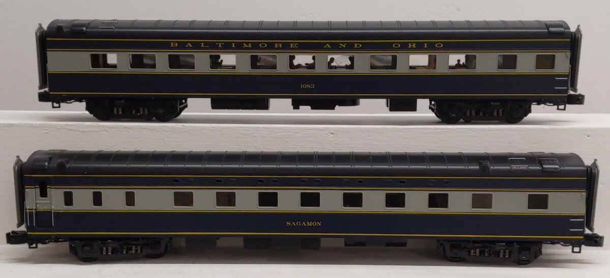 MTH 20-66097 O B&O 70' Streamlined Sleeper/Diner Passenger Car Set (Set of 2) LN/Box