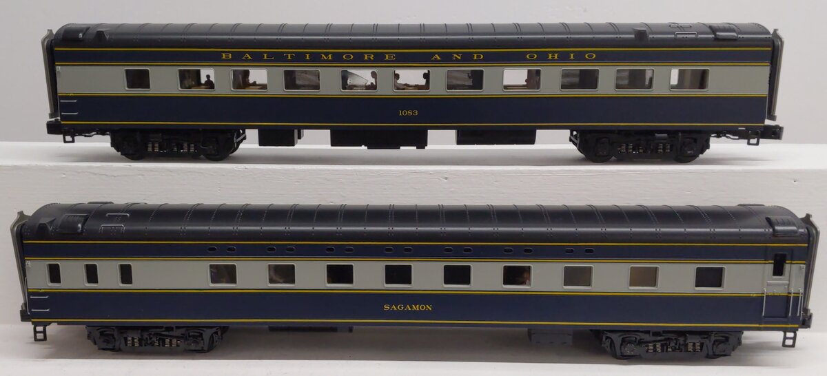 MTH 20-66097 O B&O 70' Streamlined Sleeper/Diner Passenger Car Set (Set of 2) LN/Box