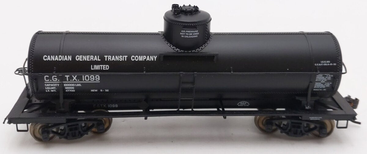 InterMountain 46211-18 HO CGTX Type 27 Riveted 10,000 Gallon Tank Car #1099 VG/Box